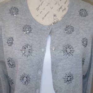 Lands End Sparkly Everyday Cardigan with Quality Details
